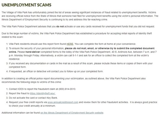 Unemployment Scams