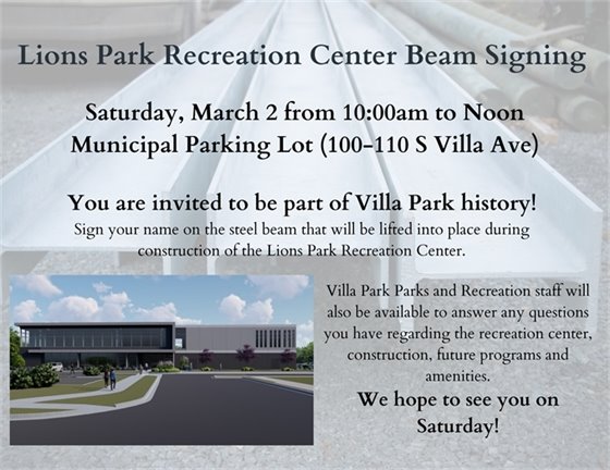 Recreation Center Beam Signing